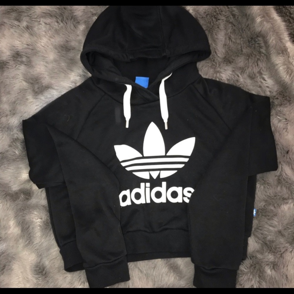 Black Adidas cropped sweater
